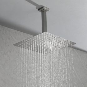10 Inch High Pressure Rain Shower Head, 304 Stainless Steel Square Shower Head with Self-Cleaning Nozzle, Full Body Coverage