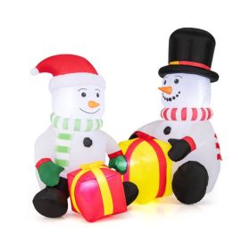 5 Feet Snowman Christmas Inflatables with Gift Boxes